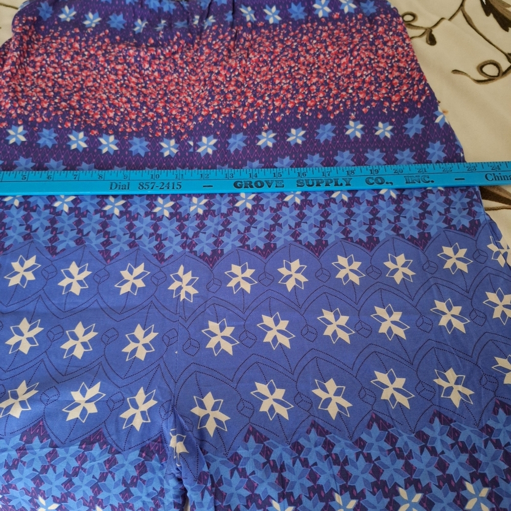 Easel Vibrant Blue and Pink Patterned Jumpsuit NWOT - Picture 6 of 6